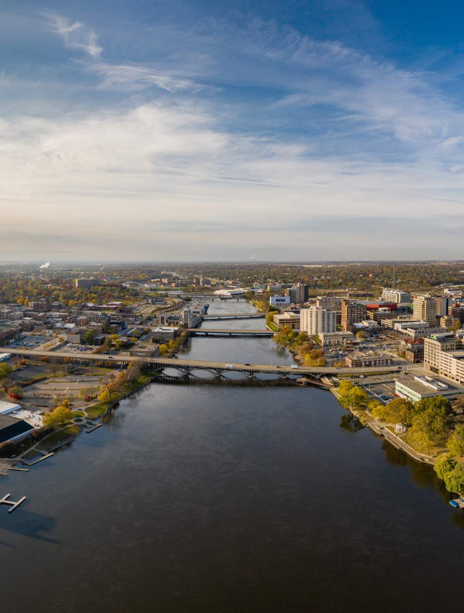 Downtown aerial of Rockford