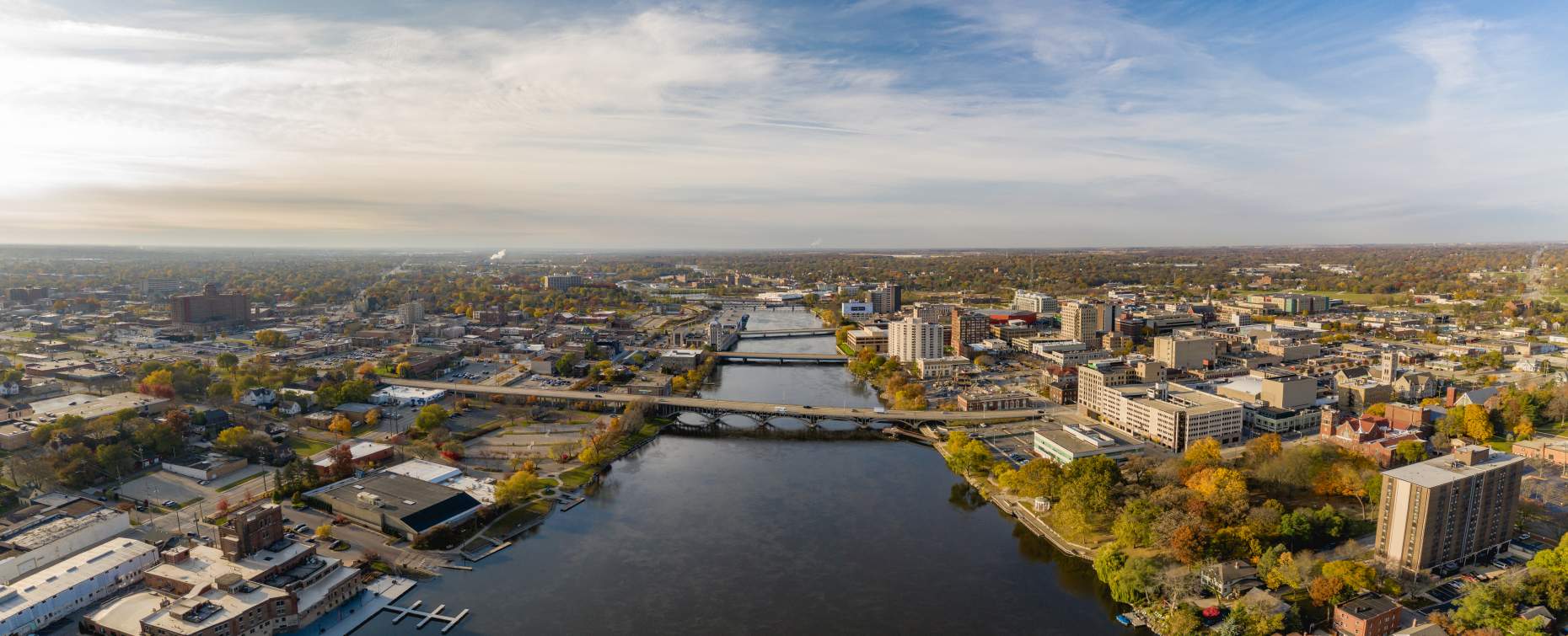 Downtown aerial of Rockford