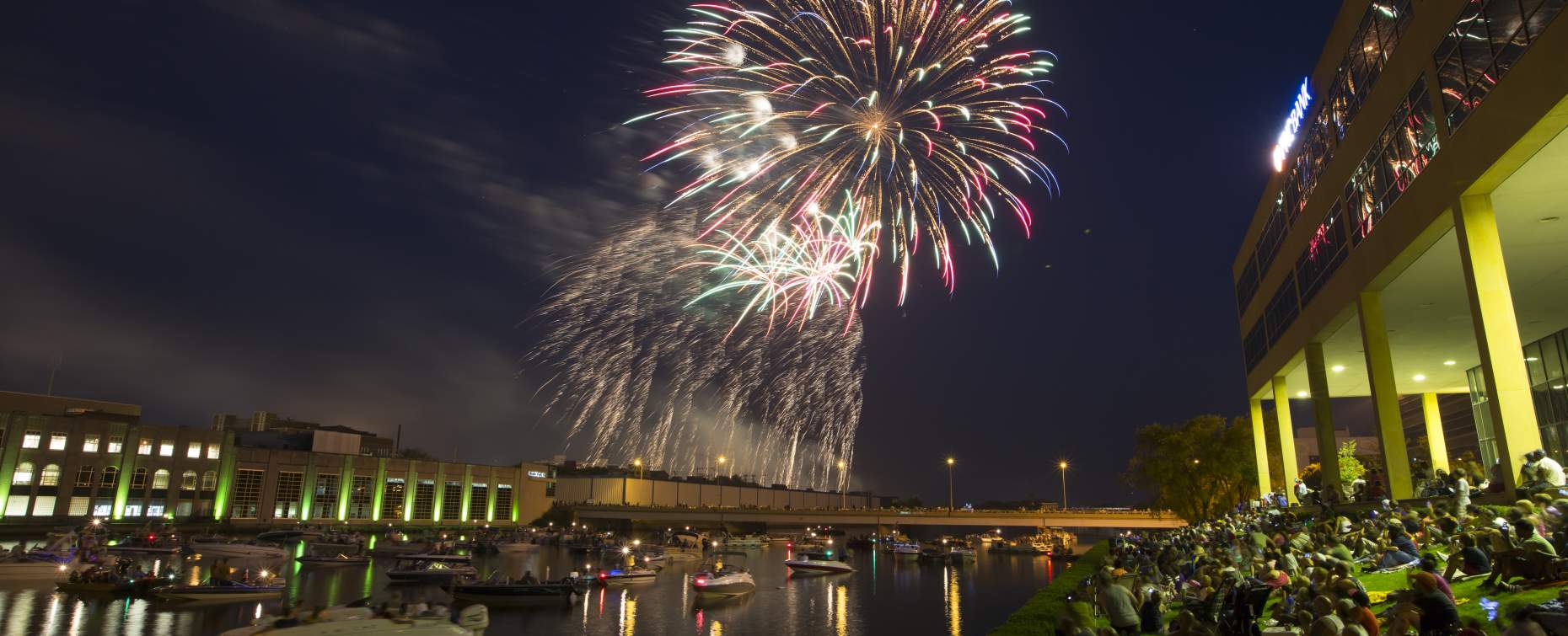 fireworks over downtown Rockford