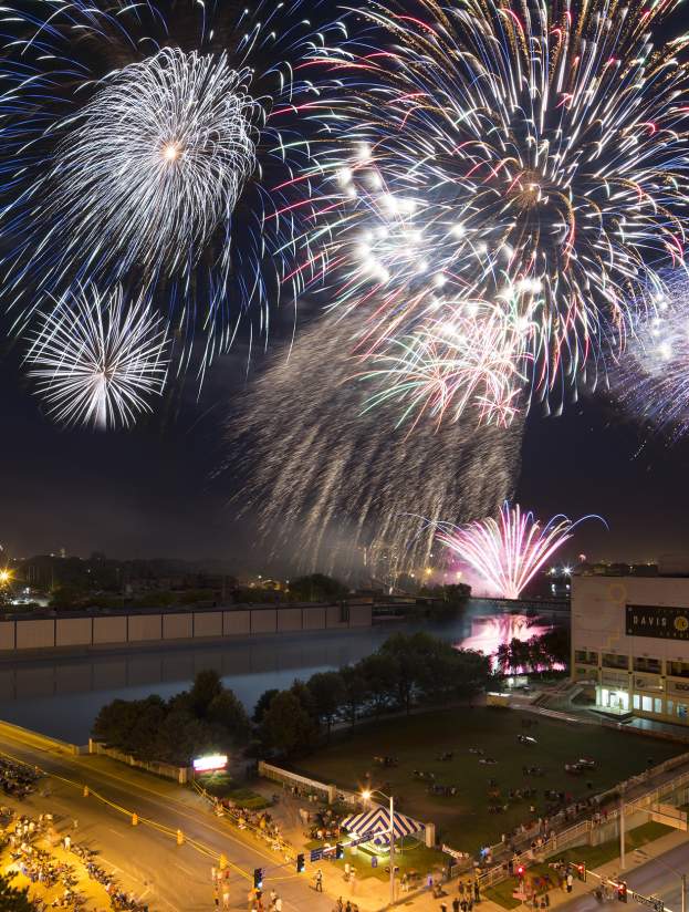 Fourth of July fireworks downtown
