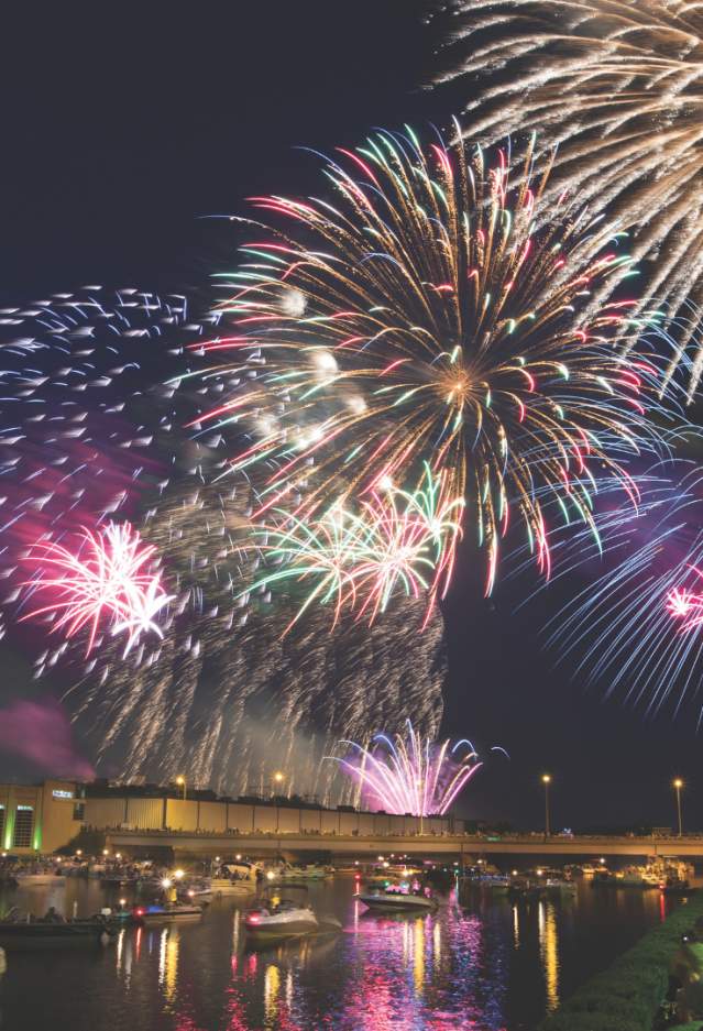 America 250 logos on fireworks pic