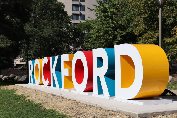 ROCKFORD Letters Sculpture