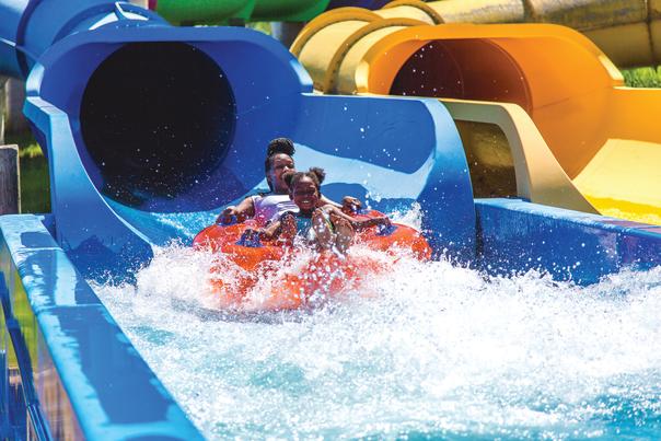 tube slide at Magic Waters in Rockford, IL