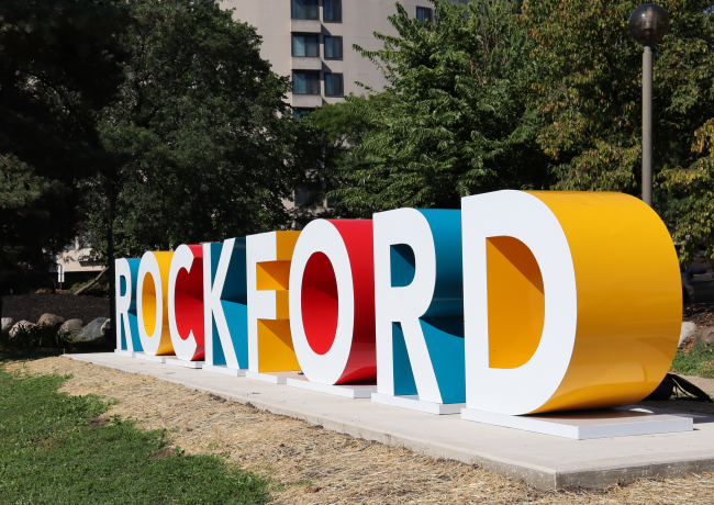 ROCKFORD Letters Sculpture