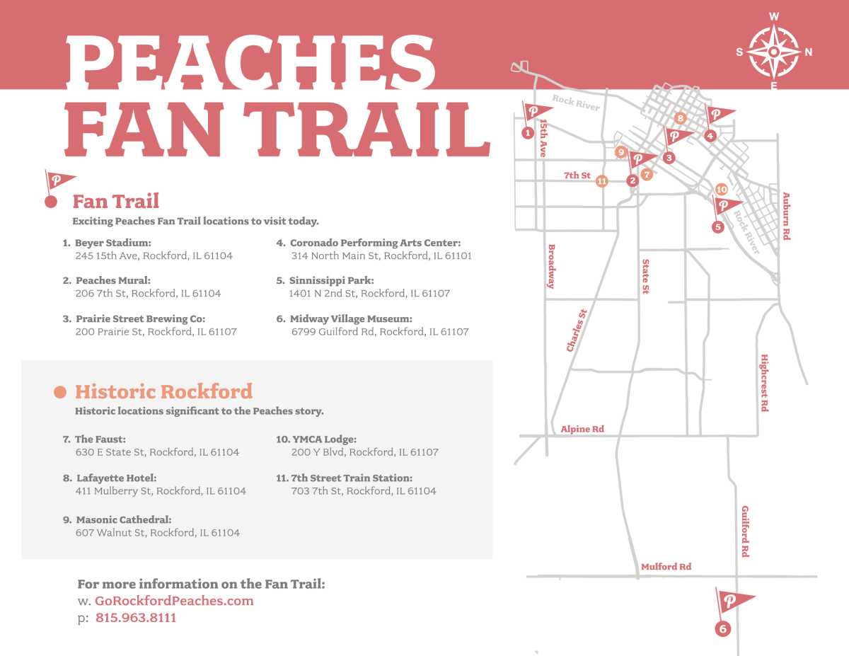 Rockford Peaches Fan Trail Map
