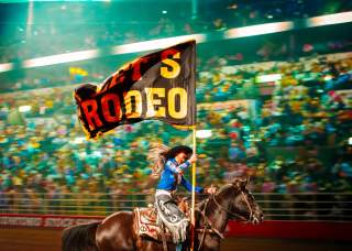 San Antonio Stock Show and Rodeo LETS RODEO Flag Rider