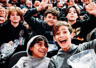 Crowd cheering at San Antonio Spurs Game