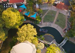 Overhead view of San Antonio River Walk