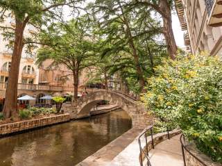 San Antonio River Walk with Selena Bridge