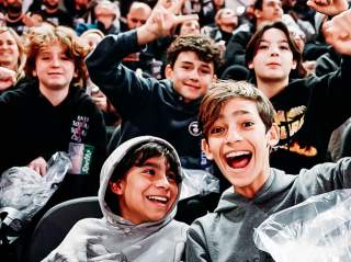 Crowd cheering at San Antonio Spurs Game