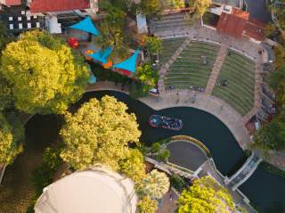 Overhead view of San Antonio River Walk