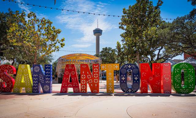 San Antonio Block text at La Villita