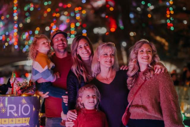 Family on Go Rio boat during Christmas Time