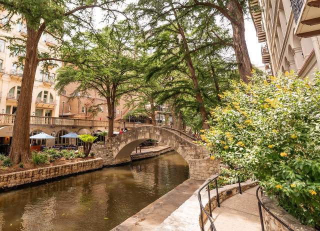 San Antonio River Walk with Selena Bridge