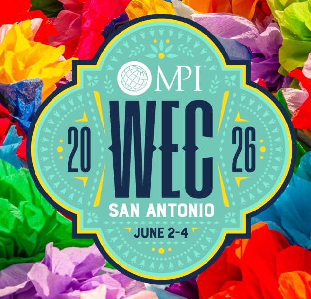 Floral background with MPI WEC logo on quatrefoil.