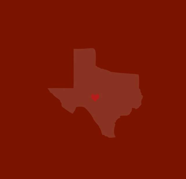 Graphic of Texas with heart on Hill Country area.