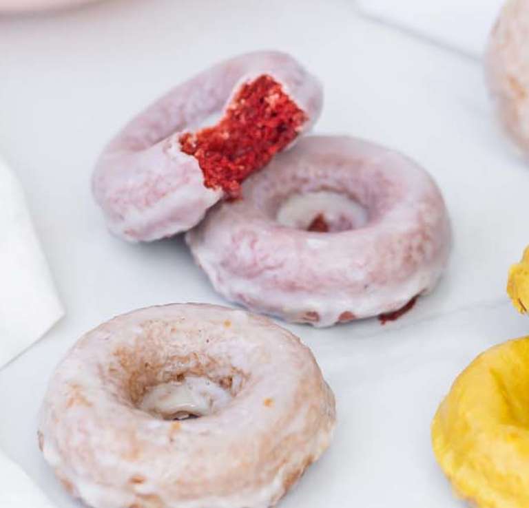 Vegan donuts in glaze