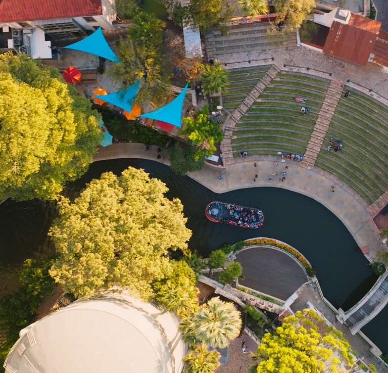 Overhead view of San Antonio River Walk