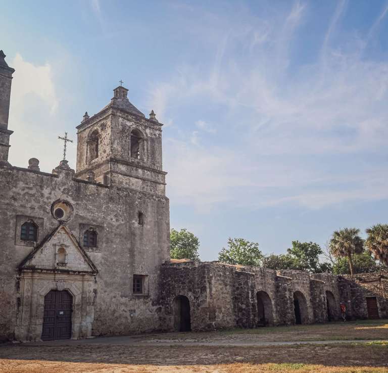 front of san antonio mission concepcion