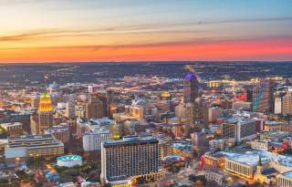 San Antonio skyline at dusk