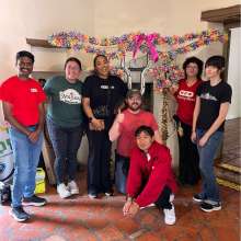 volunteers posing for photos