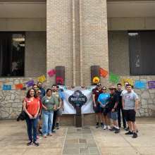 volunteers for river walk event posing