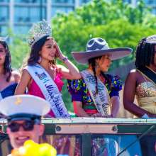 Fiesta Royalty at Battle of Flowers parade.