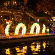 Dragon illumination on river barge