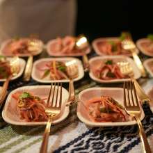 Food spread with gold forks at San Antonio's Provecho