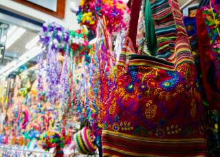 Flower crowns and handbags at Historic Market Square