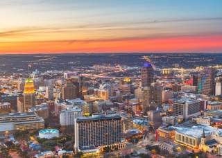 San Antonio skyline at dusk