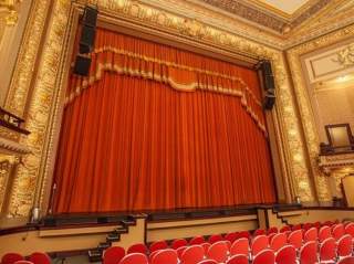 Red curtain down at Charline McCombs Empire Theatre in San Antonio.