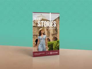 Graphic of Visitor's Guide standing up.