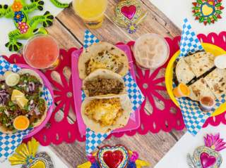 food spread of vegan food from plantaqueria