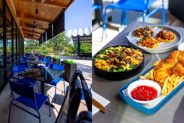 Costa Pacifica Photo Split outdoor seating and food spread