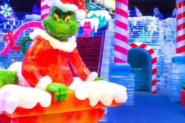Christmas decorations featuring "How the Grinch Stole Christmas" at JW Marriott Hill Country San Antonio