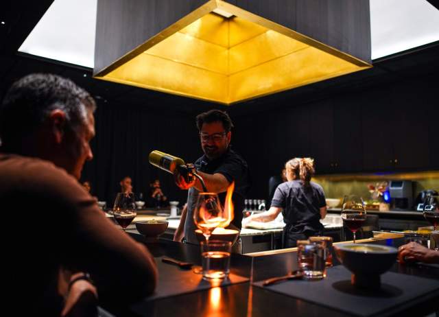 Nicosi mid-service dessert making