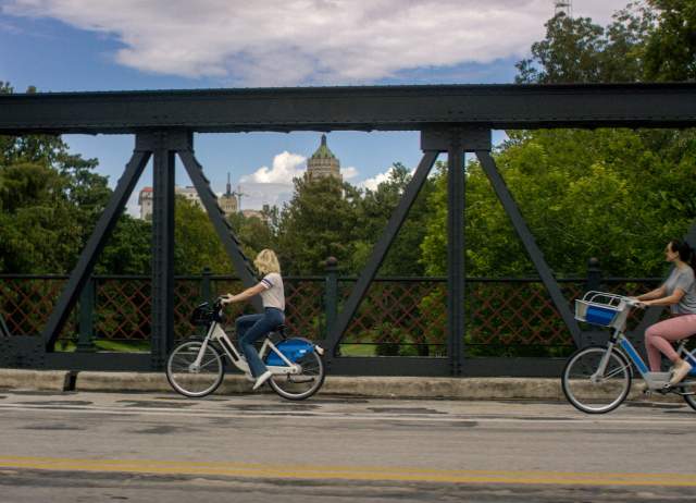 People on bikes