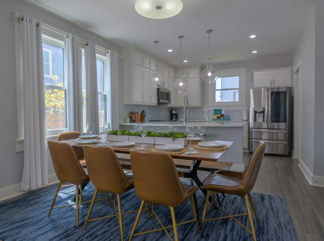 View of dining room in vacation rental in San Antonio.
