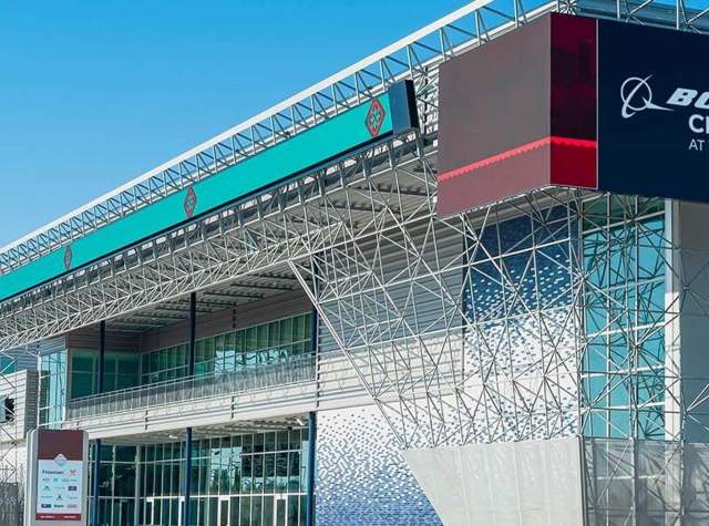 Exterior building with blue sky in background