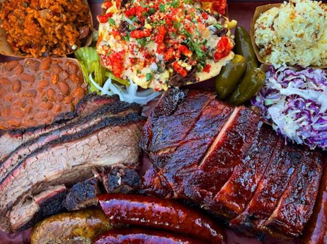 Pinkerton's Barbecue food spread platter