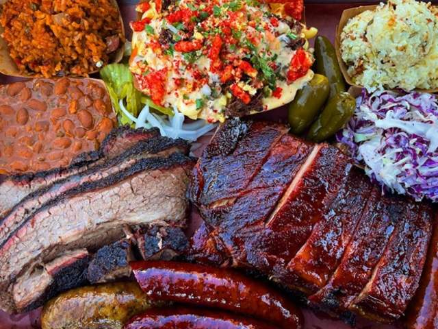 Pinkerton's Barbecue food spread platter