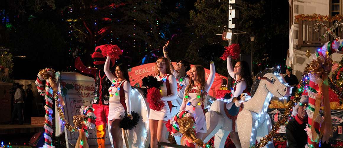 Ford Holiday River Parade - Group on Float
