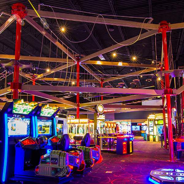 Interior arcade view with arcade games