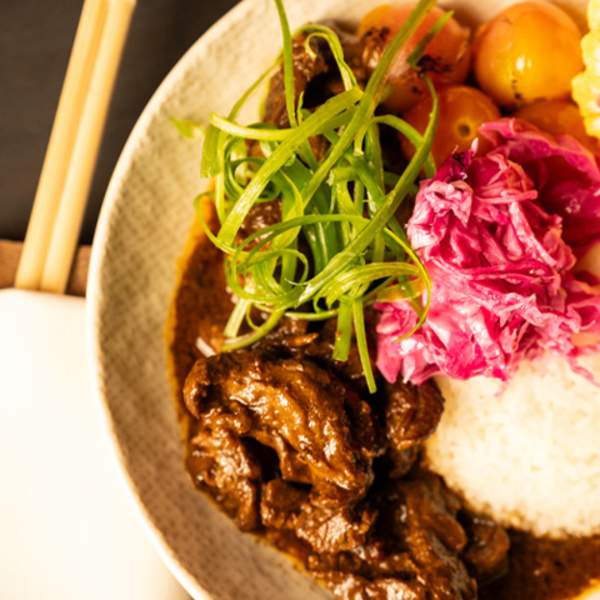 Bowl of Apple Curry Braised Beef
