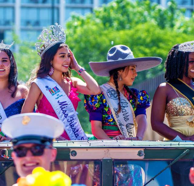 Fiesta Royalty at Battle of Flowers parade.