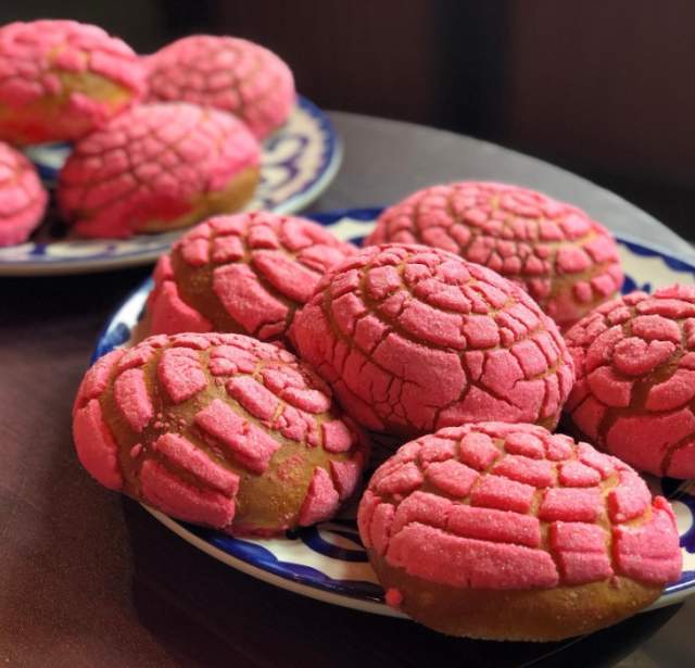 Pink Pan Dulce from Pico de Gallo Restaurant on display