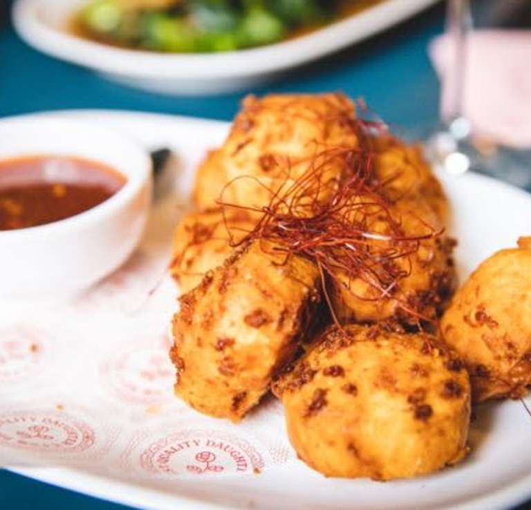 View of plated dish of food at Best Quality Daughter in San Antonio.