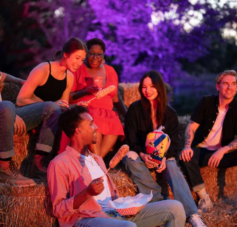 Friends laughing at San Antonio Botanical Garden