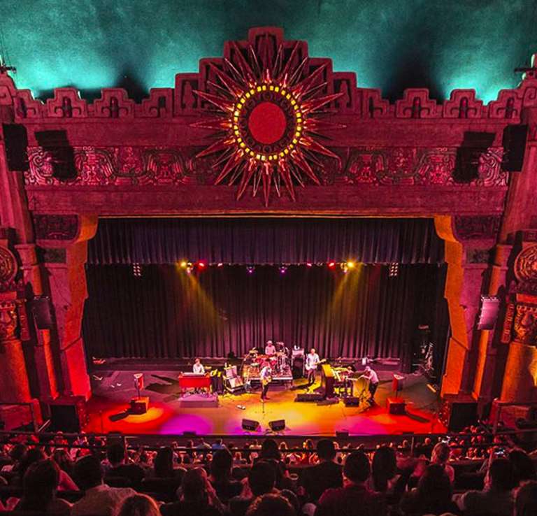 Stage view of band performing